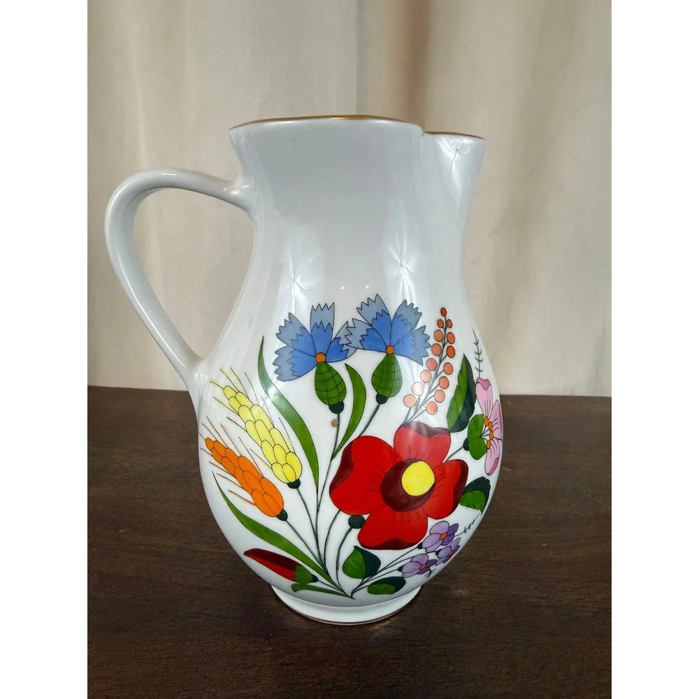 Kalocsa Hungary Handpainted MCM Floral 7